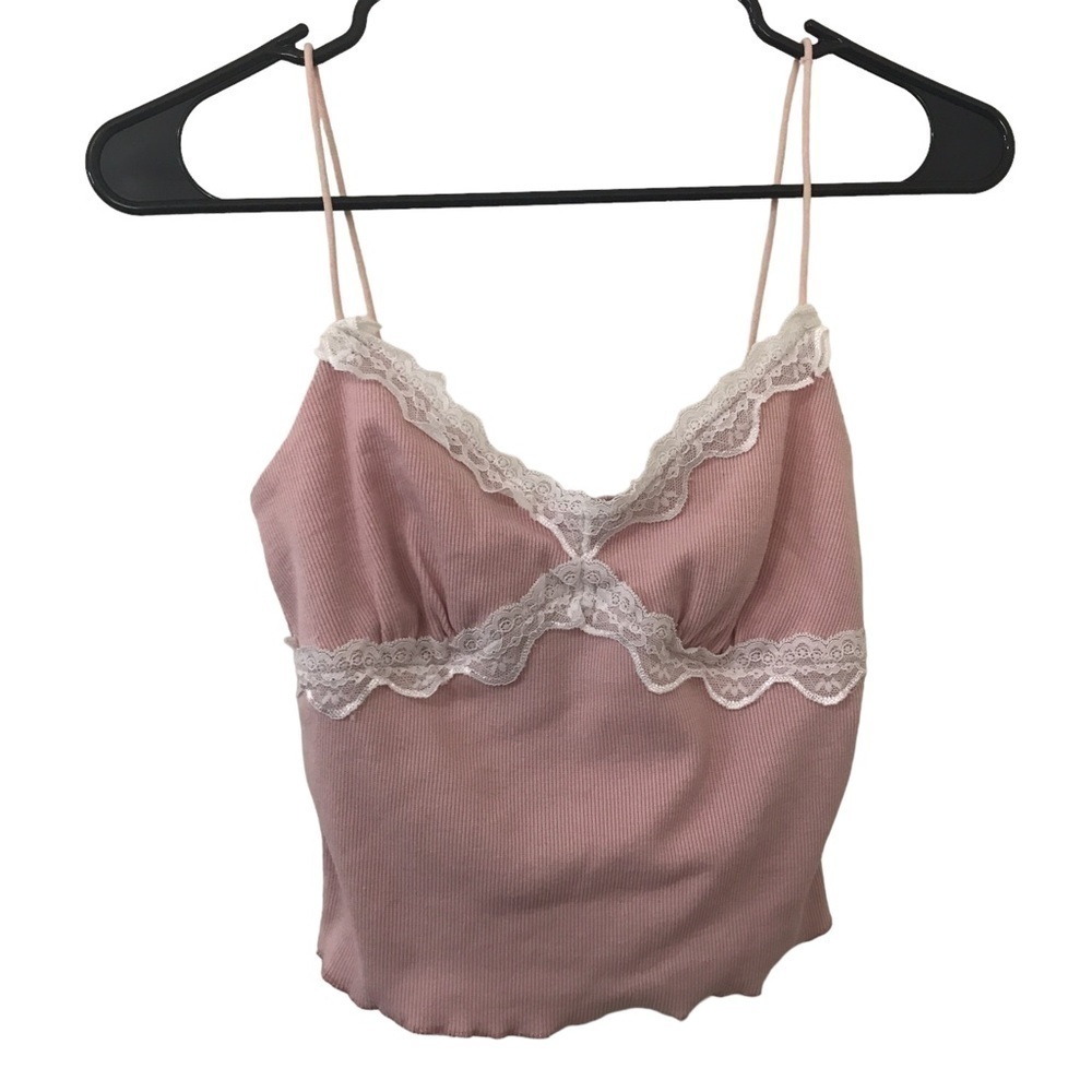 3/$15 Shein light pink lace crop top